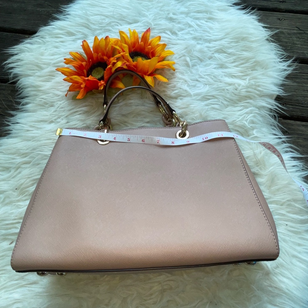 NWOT $248 Michael Kira Cynthia Saffiano leather satchel with longer strap - Picture 8 of 15